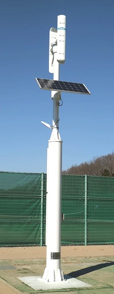 福島空港公園(緑のスポーツエリア)に設置された「NTNハイブリッド街路灯」